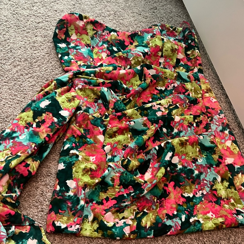 Floral corset mini dress